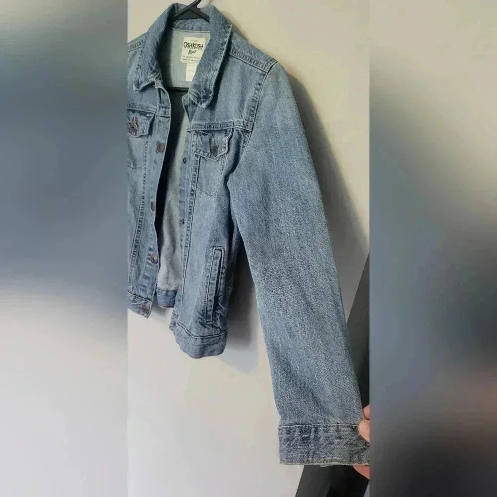 OshKosh B'gosh Classic 100% Cotton Trucker Blue denim Jean Jacket 14/14A - Picture 4 of 8